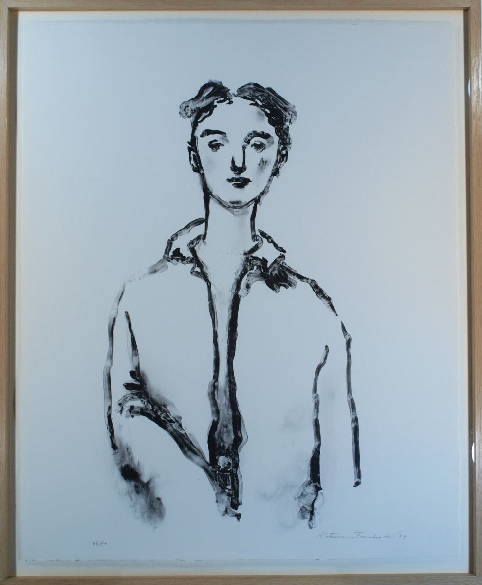 正式展覽作品:TEZUKAYAMA GALLERY_舟越桂 Katsura Funakoshi_遠い鏡 The Mirror in the Distance_lithograph_93 x 75 cm_1993 正式展覽作品:TEZUKAYAMA GALLERY_舟越桂 Katsura Funakoshi_遠い鏡 The Mirror in the Distance_lithograph_93 x 75 cm_1993