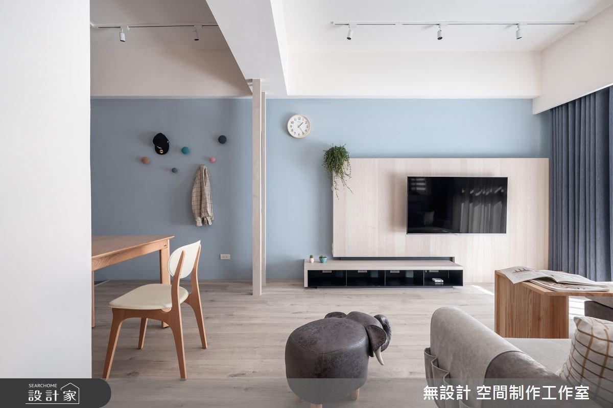 20 坪混搭風居家,無設計空間制作工作室以大量淺色木