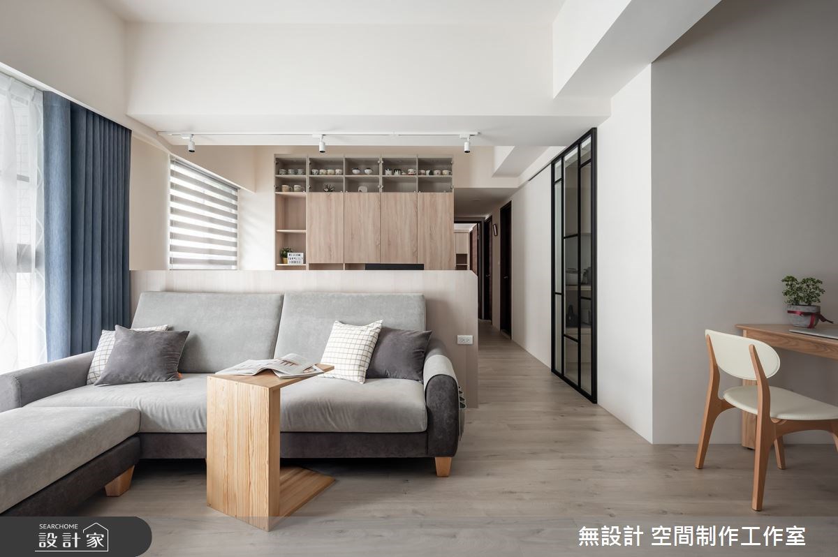 20 坪混搭風居家,無設計空間制作工作室以大量淺色木
