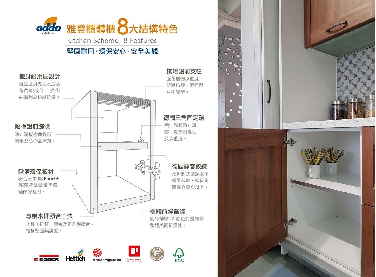 使用德國進口 Hettich 鋁抽滾珠式滑軌設計,抽屜緩慢閉合時能承重 30 ~ 50 公斤,不用擔心使用久了櫃體會變形造成開闔不順。 使用德國進口 Hettich 鋁抽滾珠式滑軌設計,抽屜緩慢閉合時能承重 30 ~ 50 公斤,不用擔心使用久了櫃體會變形造成開闔不順。