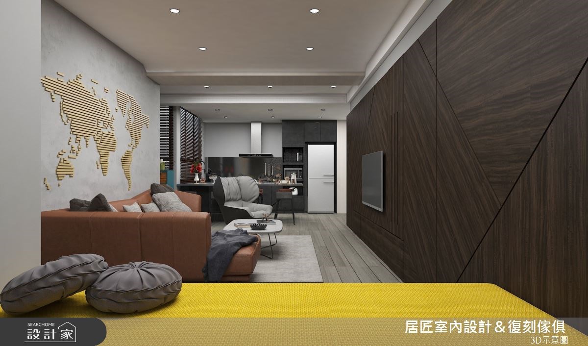 一家六口與三隻毛小孩共享的 60 坪透天別墅,為老屋翻