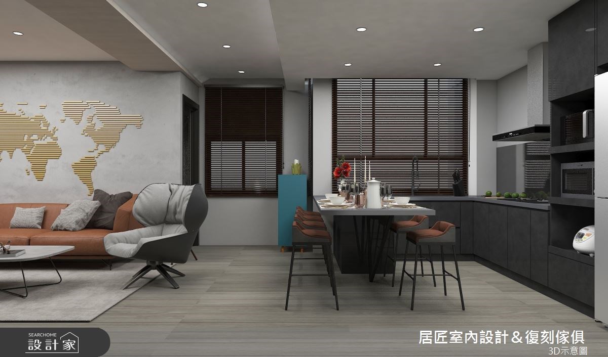 一家六口與三隻毛小孩共享的 60 坪透天別墅,為老屋翻