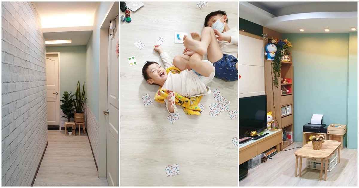 超強媽媽的18 5 坪改造紀實 靠卡扣地板 水貼壁紙diy 征服兩個孩子的