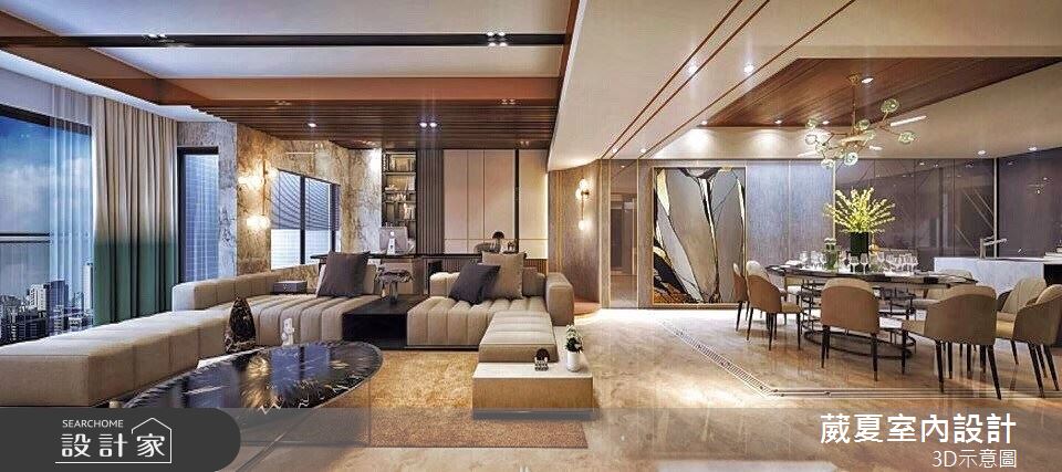 132 坪的長型中古屋大宅,設計師改善格局破碎、不規則