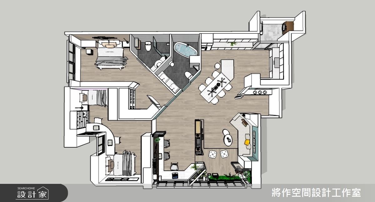 3D平面圖提供_ 將作空間設計。 3D平面圖提供_ 將作空間設計。
