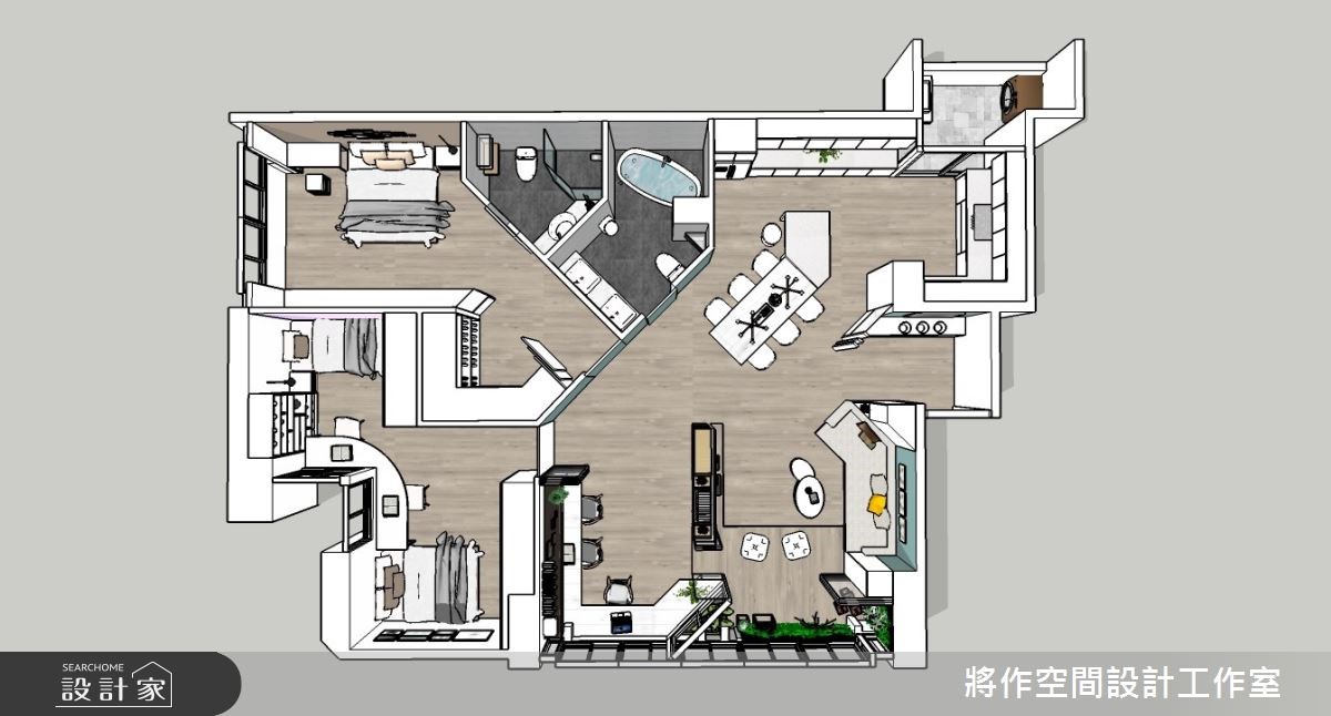 擅長以獨到的「斜角設計」拯救格局的將作設計團隊,面