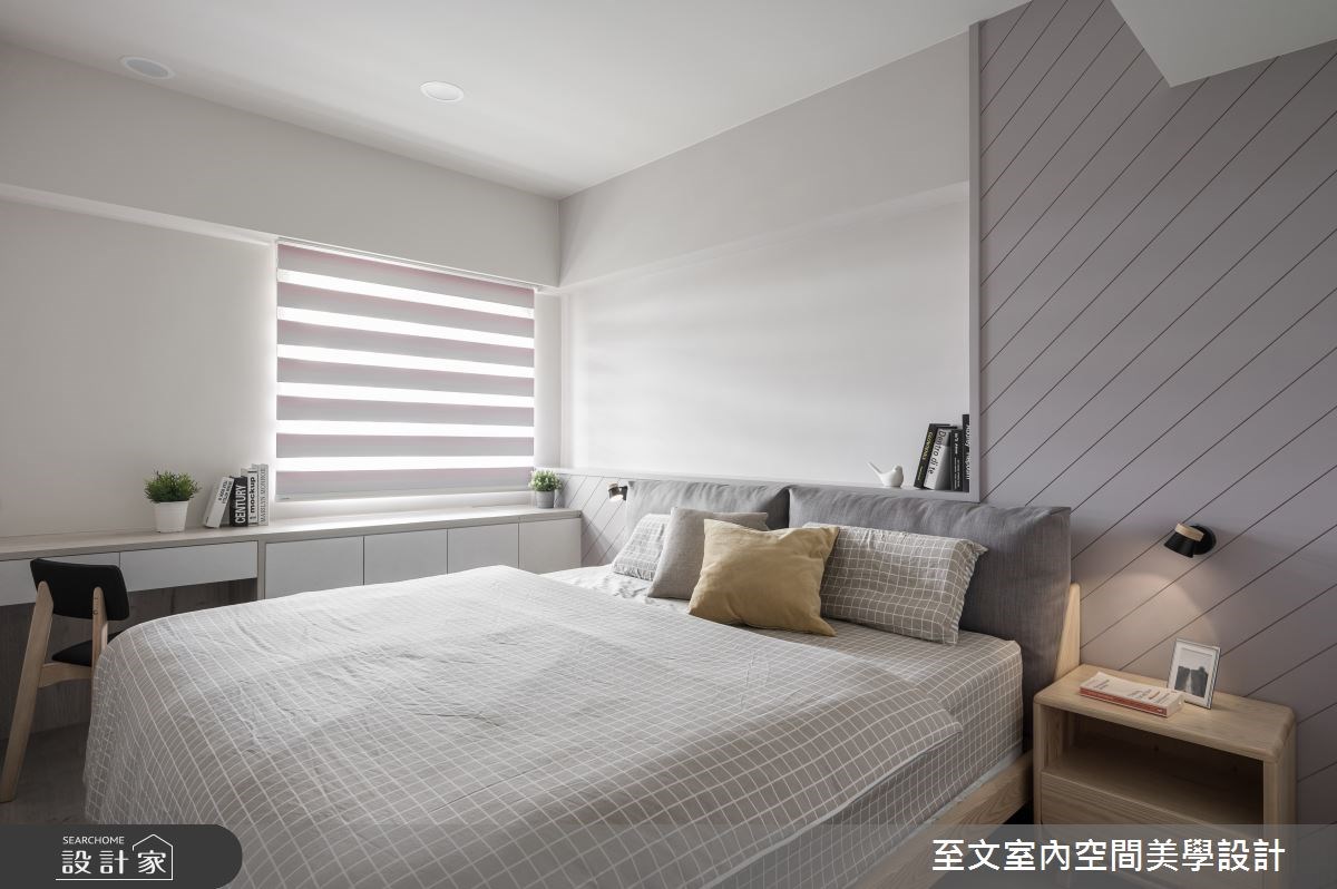 25 坪北歐風新婚宅,為老屋翻新而成,帶有灰底的藍色