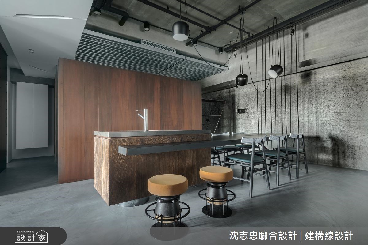 48 坪現代風居家空間,猶如現代藝術裝置展場,粗獷的
