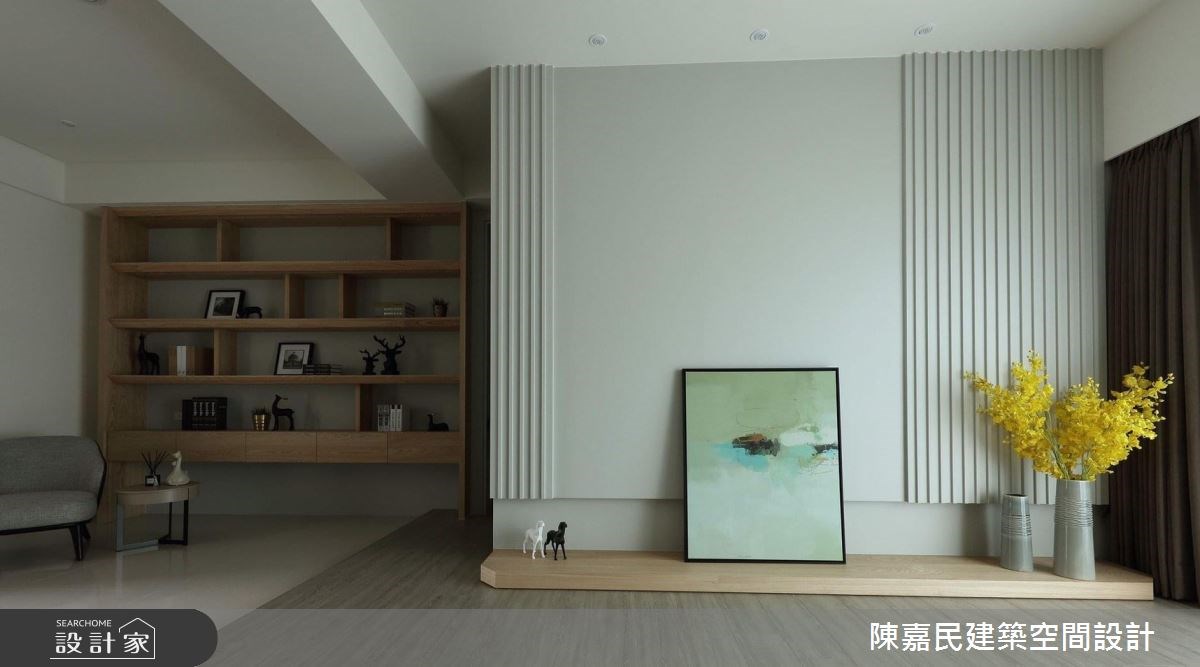 80坪透天別墅,設計團隊運用簡約的流線佈劃,注入木質