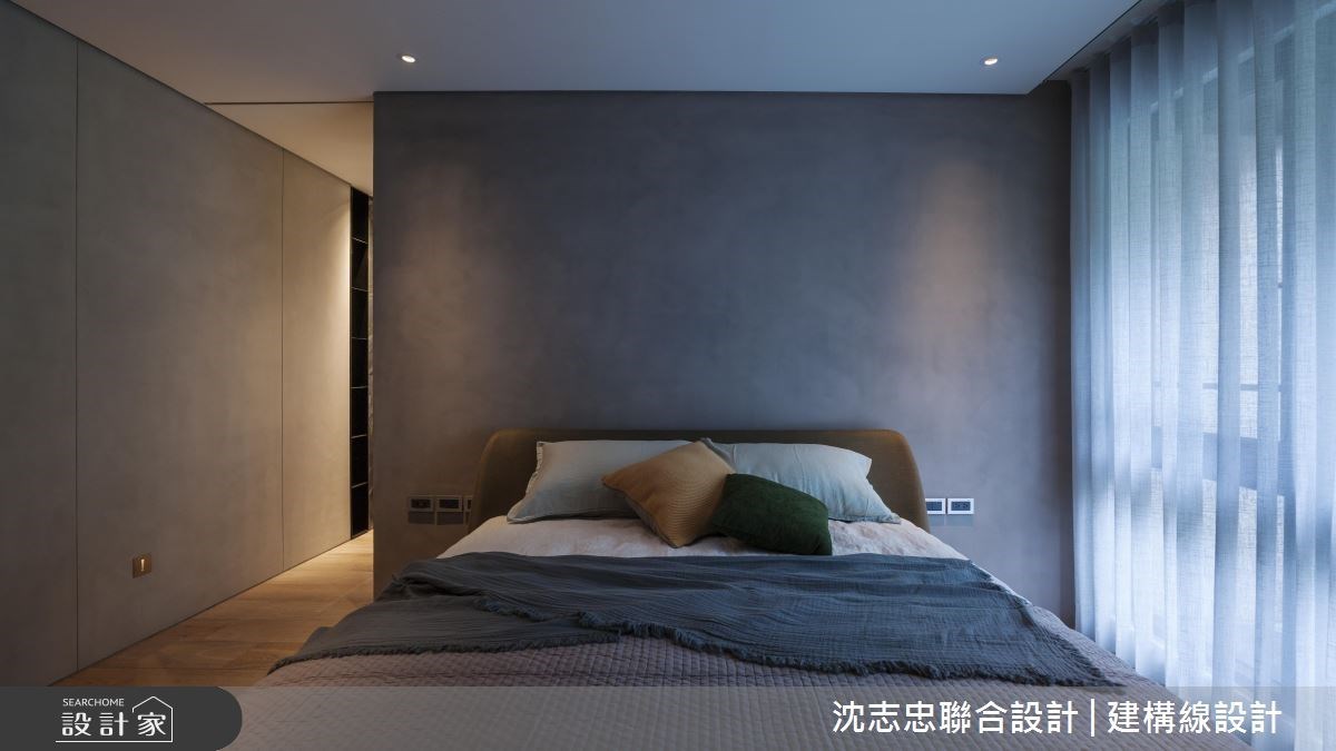 由異材質堆砌出的 35 坪現代風居宅裡,質樸的自然建材