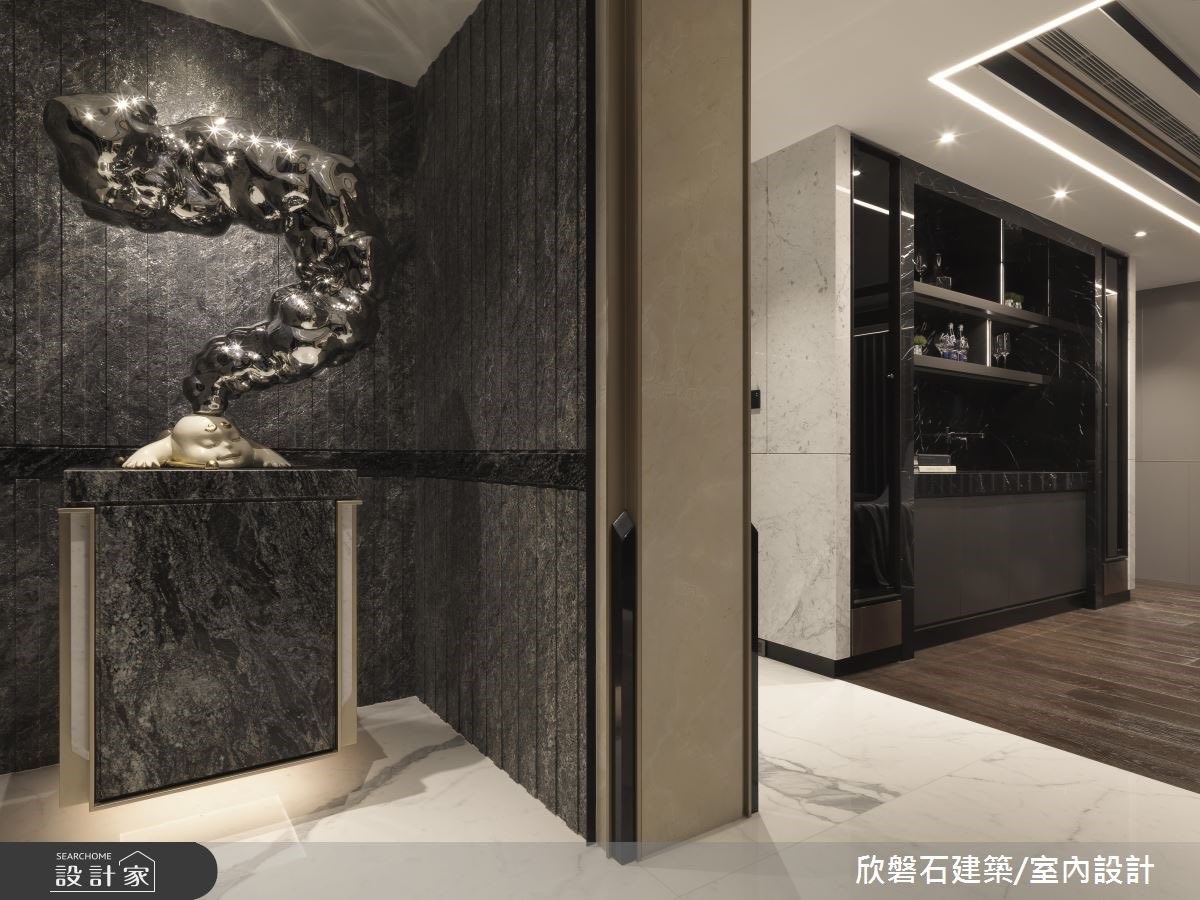 176坪現代風豪宅,透過石材的幾何切割,堆砌大宅優雅