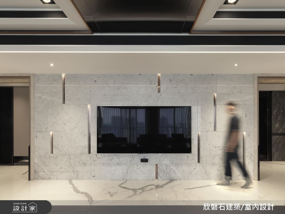 176坪現代風豪宅,透過石材的幾何切割,堆砌大宅優雅