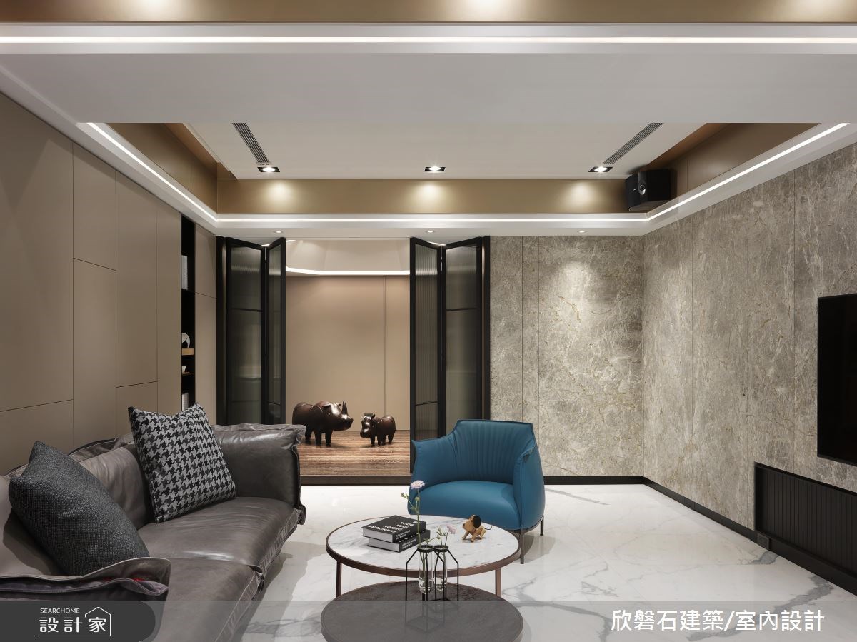 176坪現代風豪宅,透過石材的幾何切割,堆砌大宅優雅