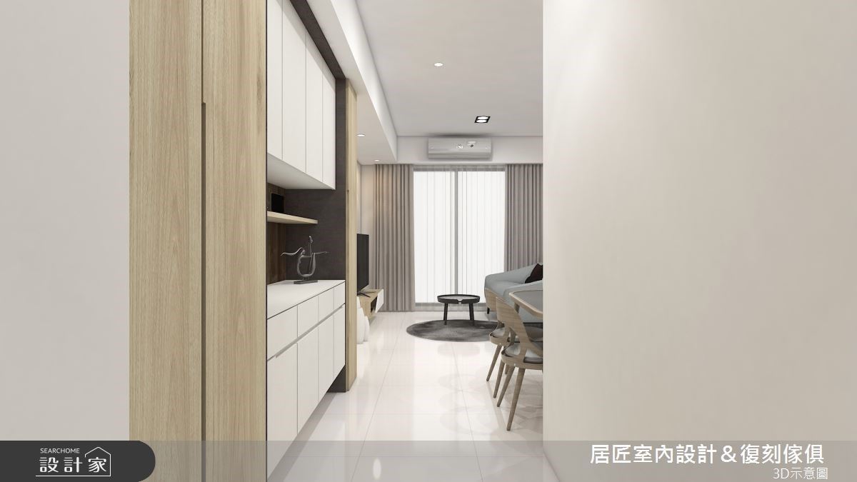 18坪簡約北歐宅,整體空間以屋主喜愛的溫潤木質調,與