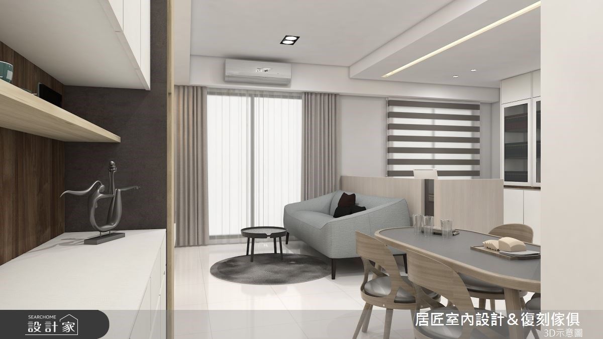 18坪簡約北歐宅,整體空間以屋主喜愛的溫潤木質調,與