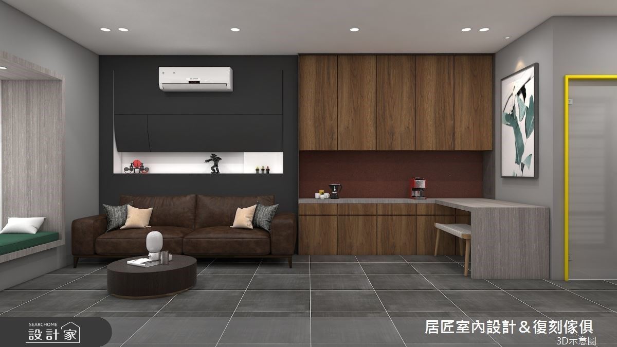 26坪老屋化身工業宅,設計師先是修繕原老舊的屋況,並