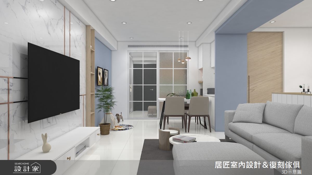 22 坪北歐風居家,設計師減少過多的木紋使用,透過大
