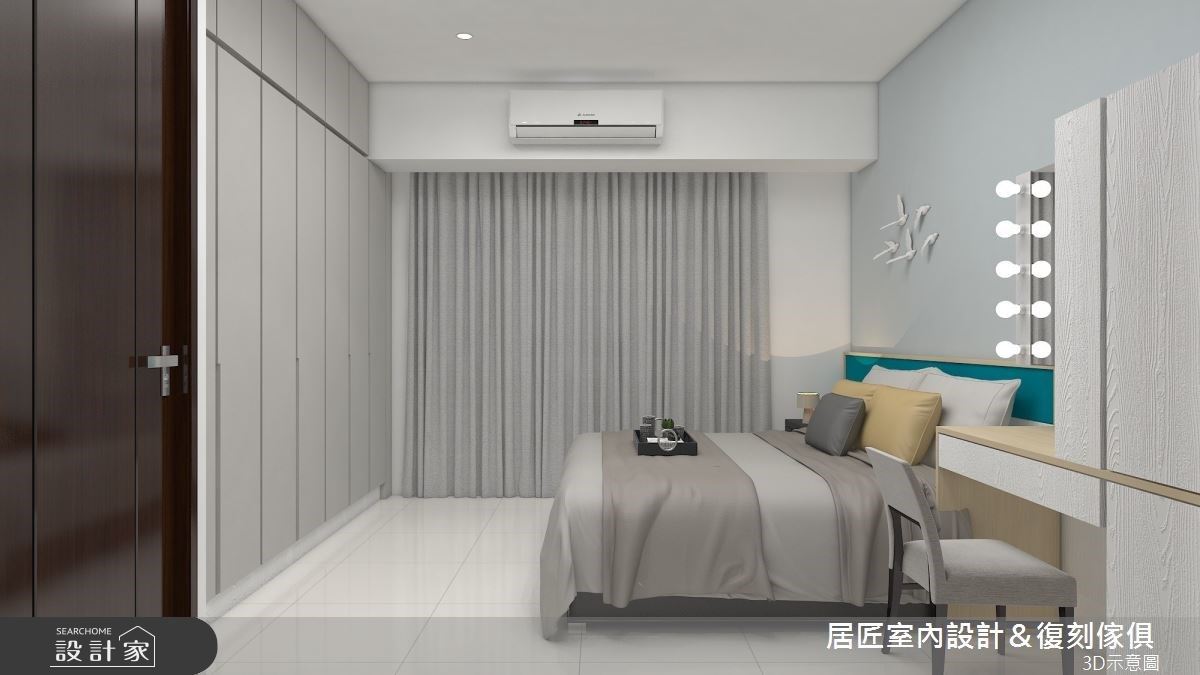 簡約家庭居,使用白色作為主調,相呼應的灰色卻不顯得