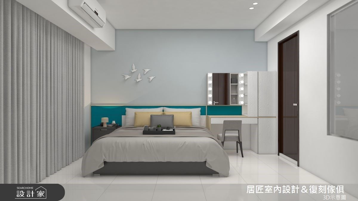 簡約家庭居,使用白色作為主調,相呼應的灰色卻不顯得