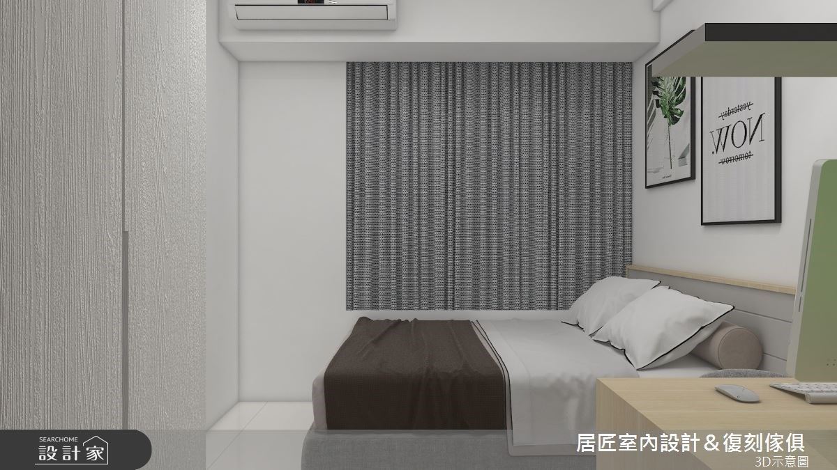 簡約家庭居,使用白色作為主調,相呼應的灰色卻不顯得