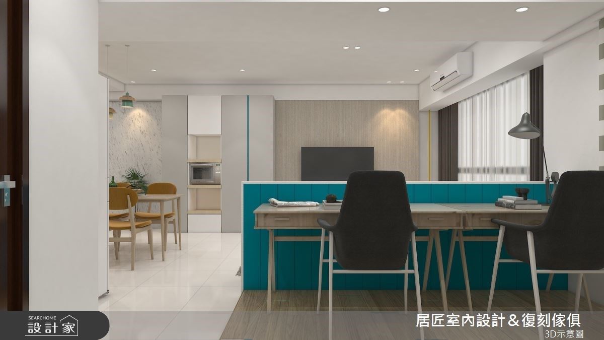 簡約家庭居,使用白色作為主調,相呼應的灰色卻不顯得