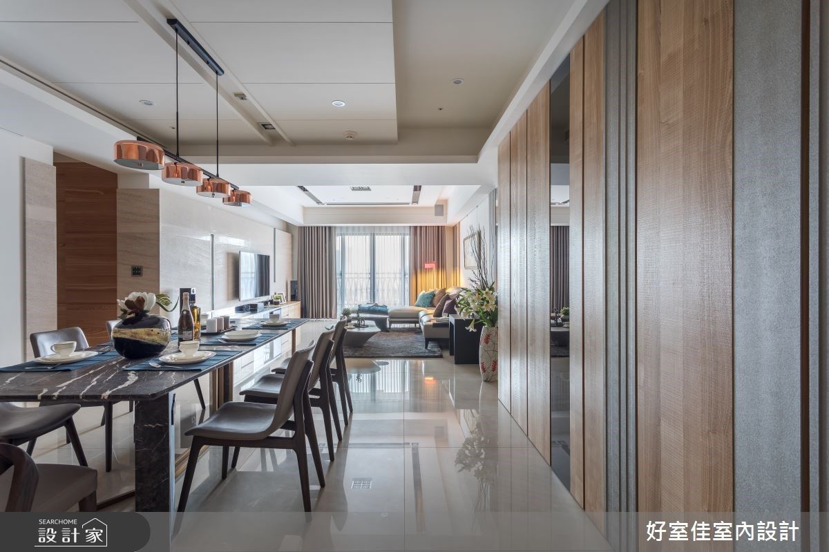 41坪的現代風住宅裡,大面採光提升空間明亮、寬敞度,
