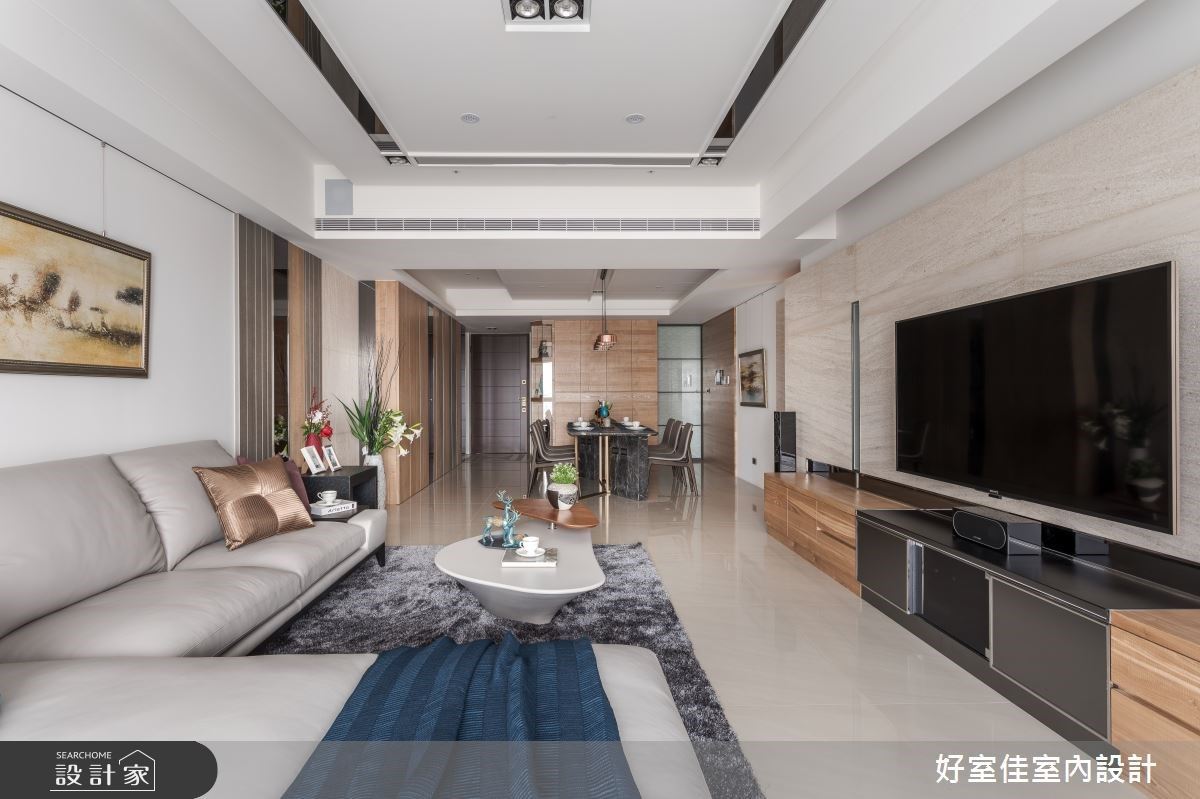 41坪的現代風住宅裡,大面採光提升空間明亮、寬敞度,