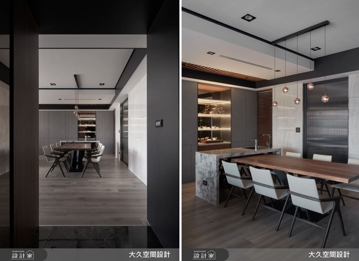 為了營造飯店風的大器氛圍,設計師將玄關走道加大,打造寬敞進門感受,並於廊道底端增設一處精品端景,提升整體質感。 為了營造飯店風的大器氛圍,設計師將玄關走道加大,打造寬敞進門感受,並於廊道底端增設一處精品端景,提升整體質感。