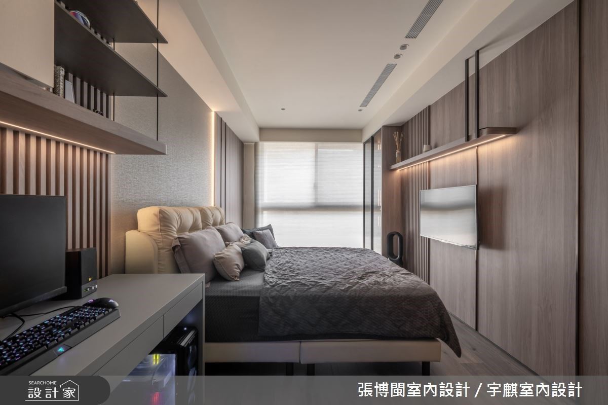 利用現代風為基底,大面採光增添室內開闊度,並掌握石
