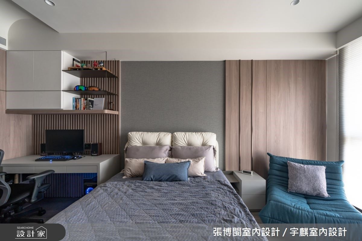 利用現代風為基底,大面採光增添室內開闊度,並掌握石