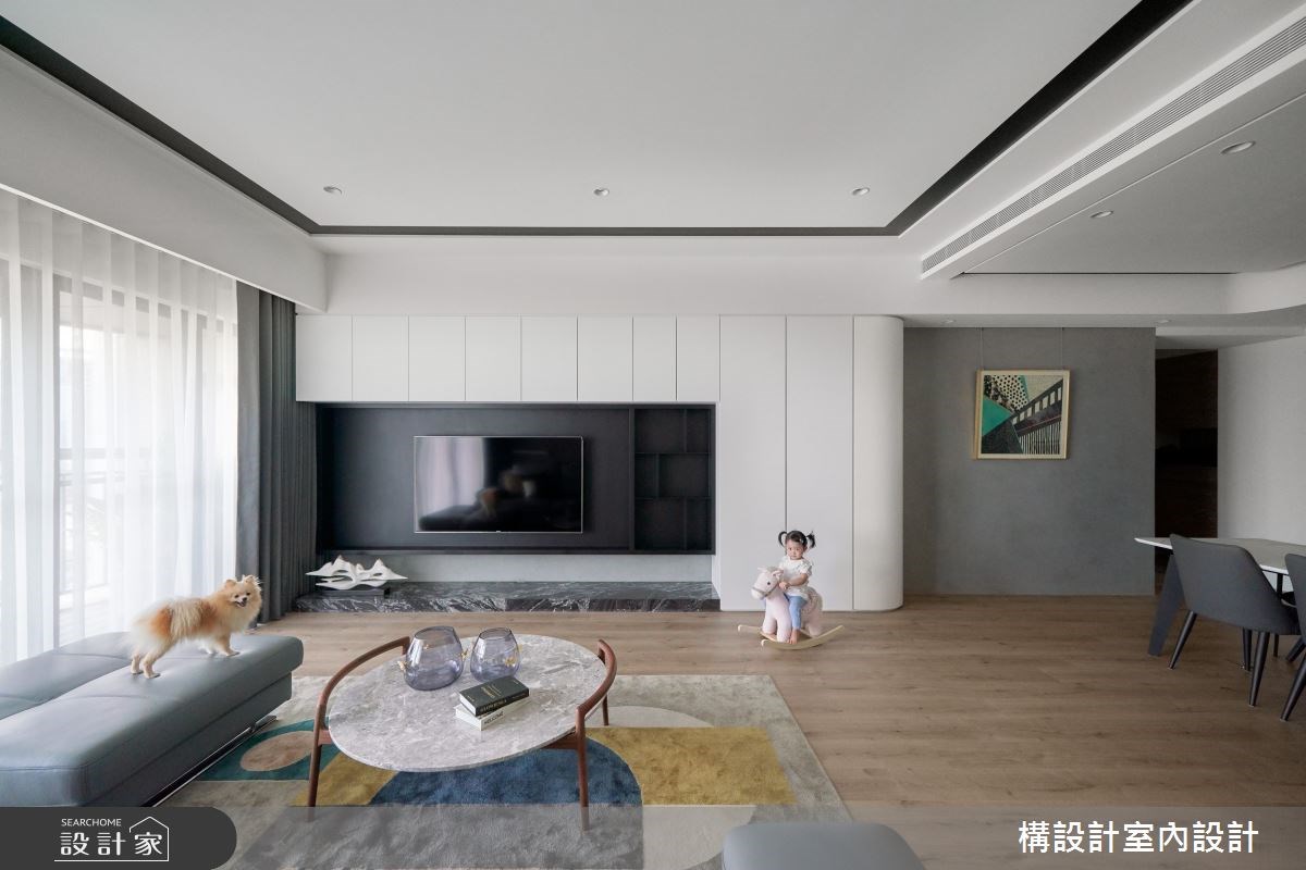 50 坪的現代風親子宅,透過木白色系的溫暖主視覺、完