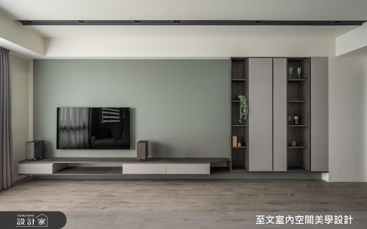 23坪的簡約風新成屋,居住者為兩位成人,喜歡莫蘭迪色