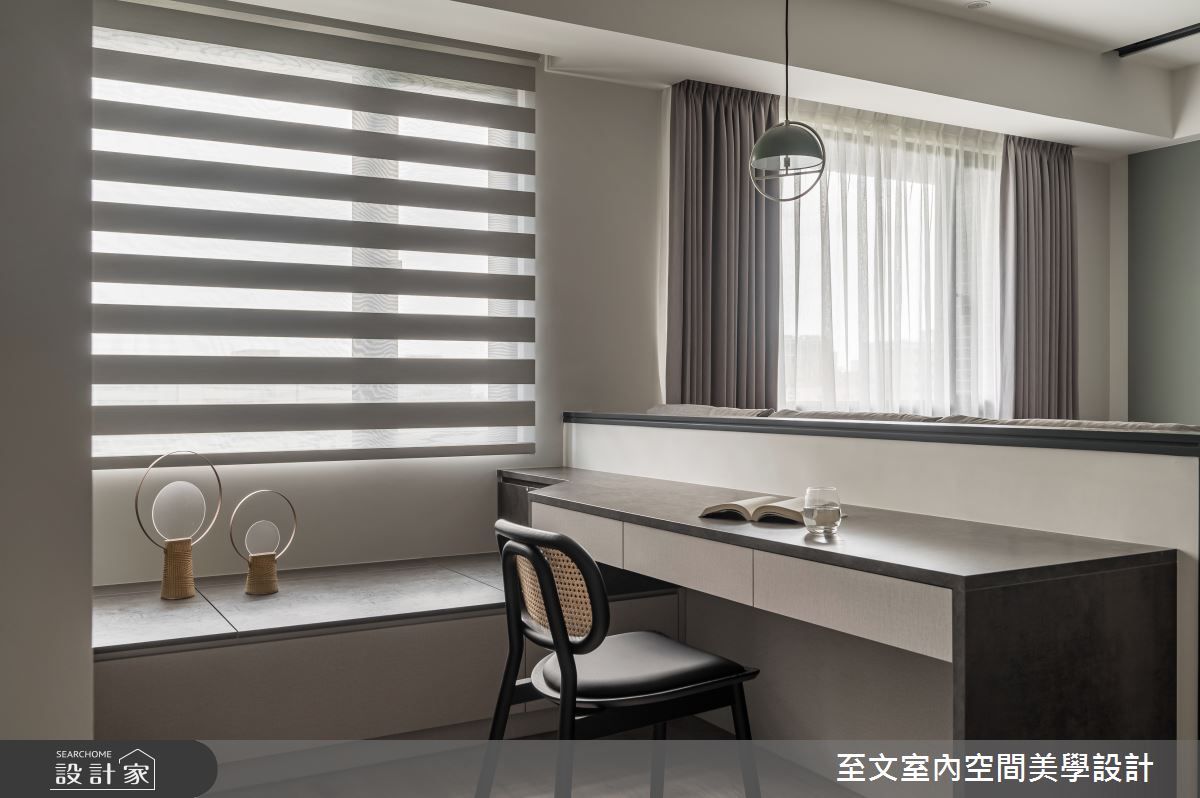 23坪的簡約風新成屋,居住者為兩位成人,喜歡莫蘭迪色