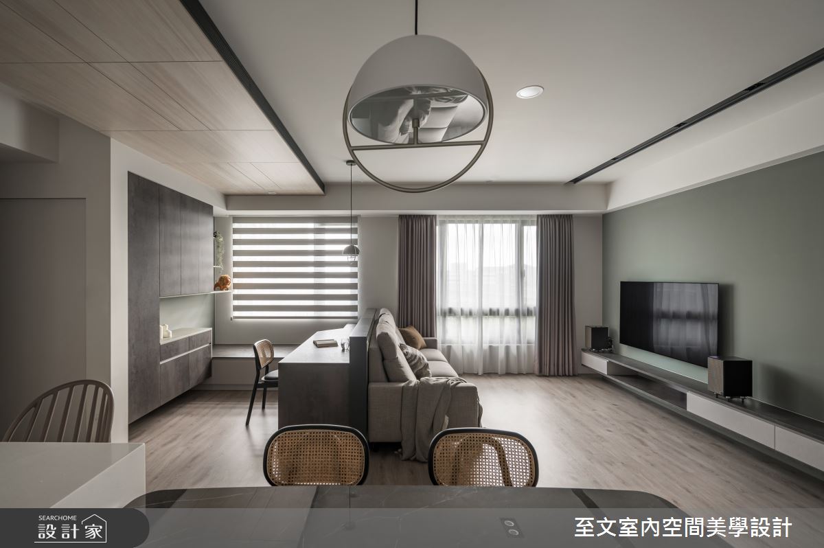 23坪的簡約風新成屋,居住者為兩位成人,喜歡莫蘭迪色