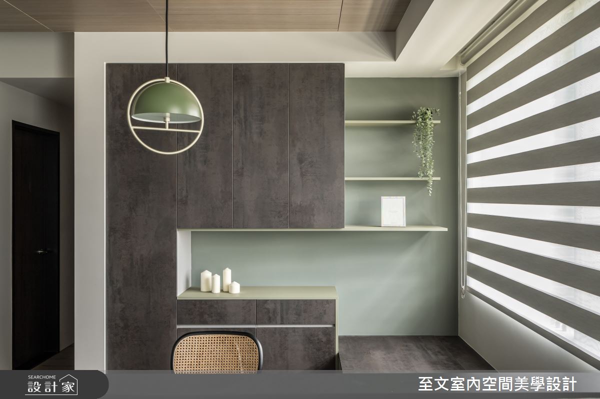 23坪的簡約風新成屋,居住者為兩位成人,喜歡莫蘭迪色