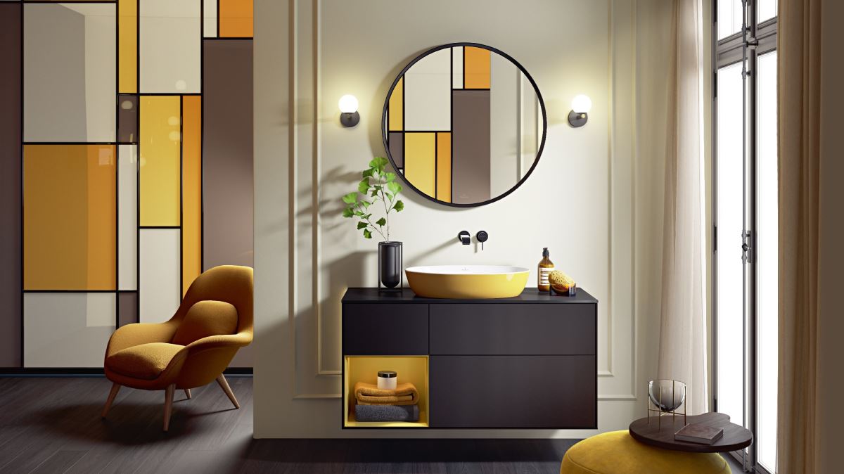 Villeroy & Boch的ARTIS系列中,以活潑、明亮的暖夏黃調詮釋,創造新穎衛浴空間。 Villeroy & Boch的ARTIS系列中,以活潑、明亮的暖夏黃調詮釋,創造新穎衛浴空間。