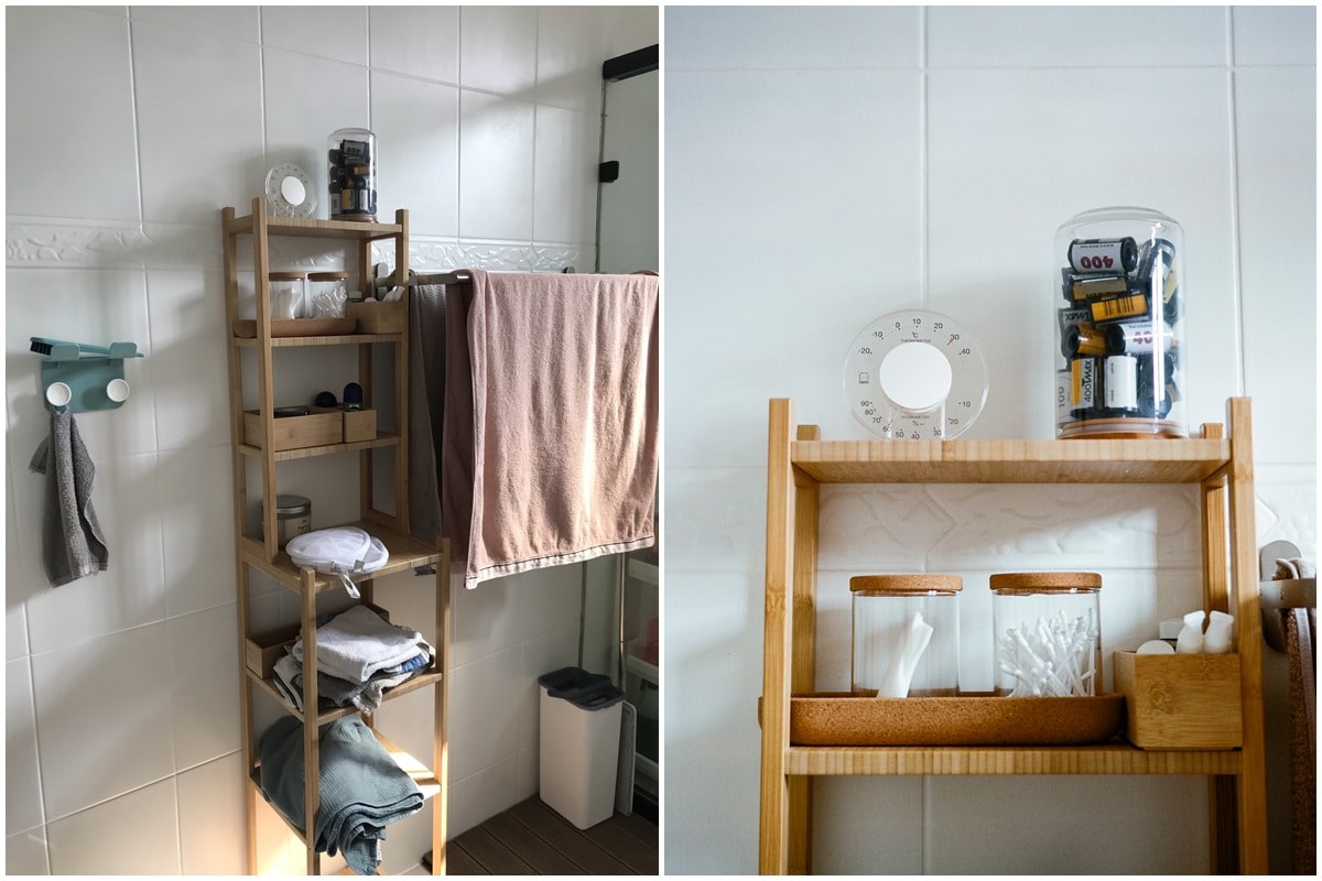 IKEA 的 RÅGRUND 層架組,能夠收納毛巾、棉花棒等日常用品。 IKEA 的 RÅGRUND 層架組,能夠收納毛巾、棉花棒等日常用品。