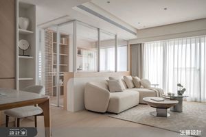 〔開箱影片〕 24坪混搭風美宅，莫蘭迪色系搭配質感收納，半開放式廚房與書房設計，讓家更顯開闊明亮_視覺圖