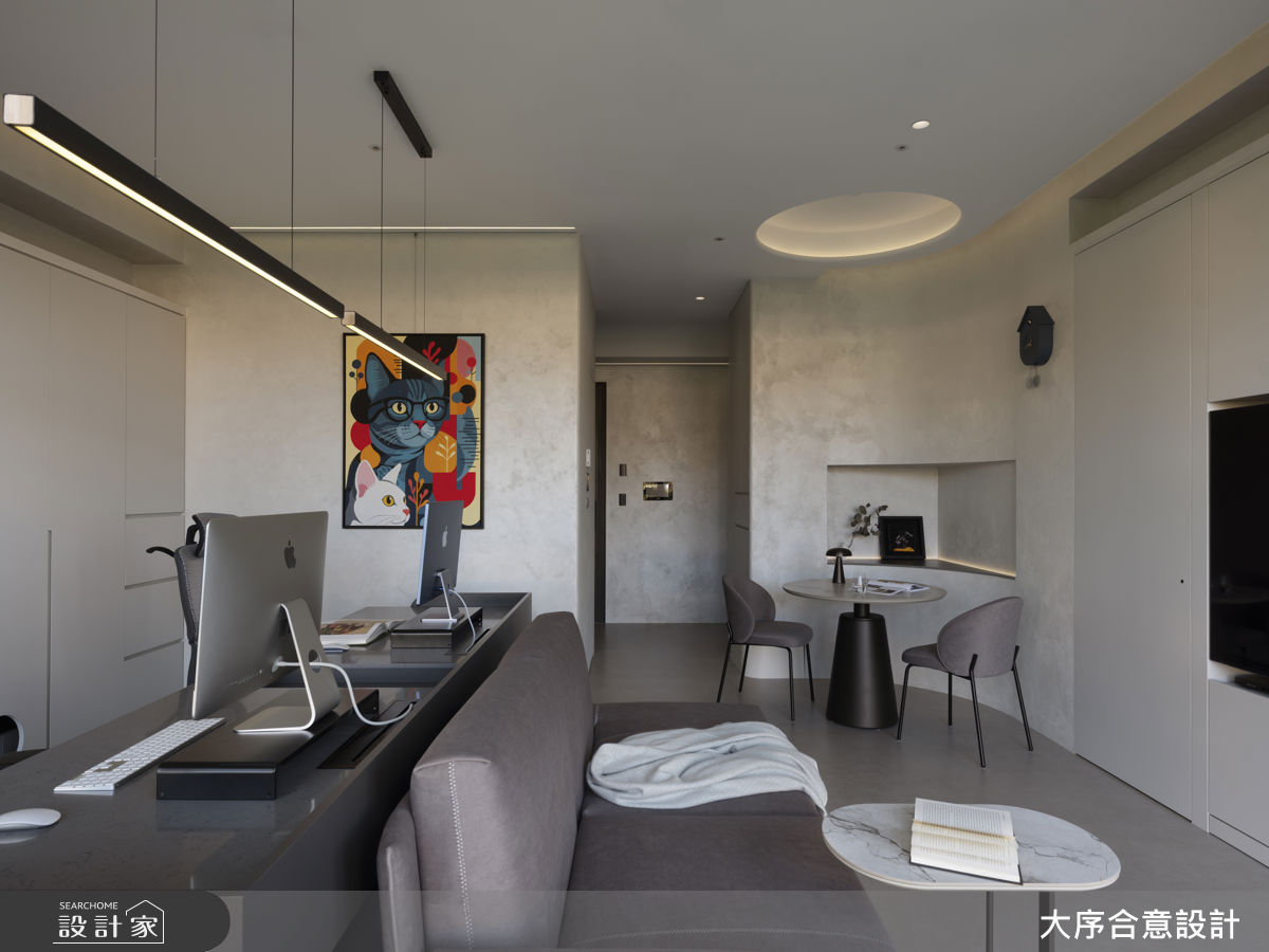 25坪新成屋(5年以下)＿現代風客廳餐廳書房案例圖片＿大序合意設計＿大序合意_迴光燦燦之9