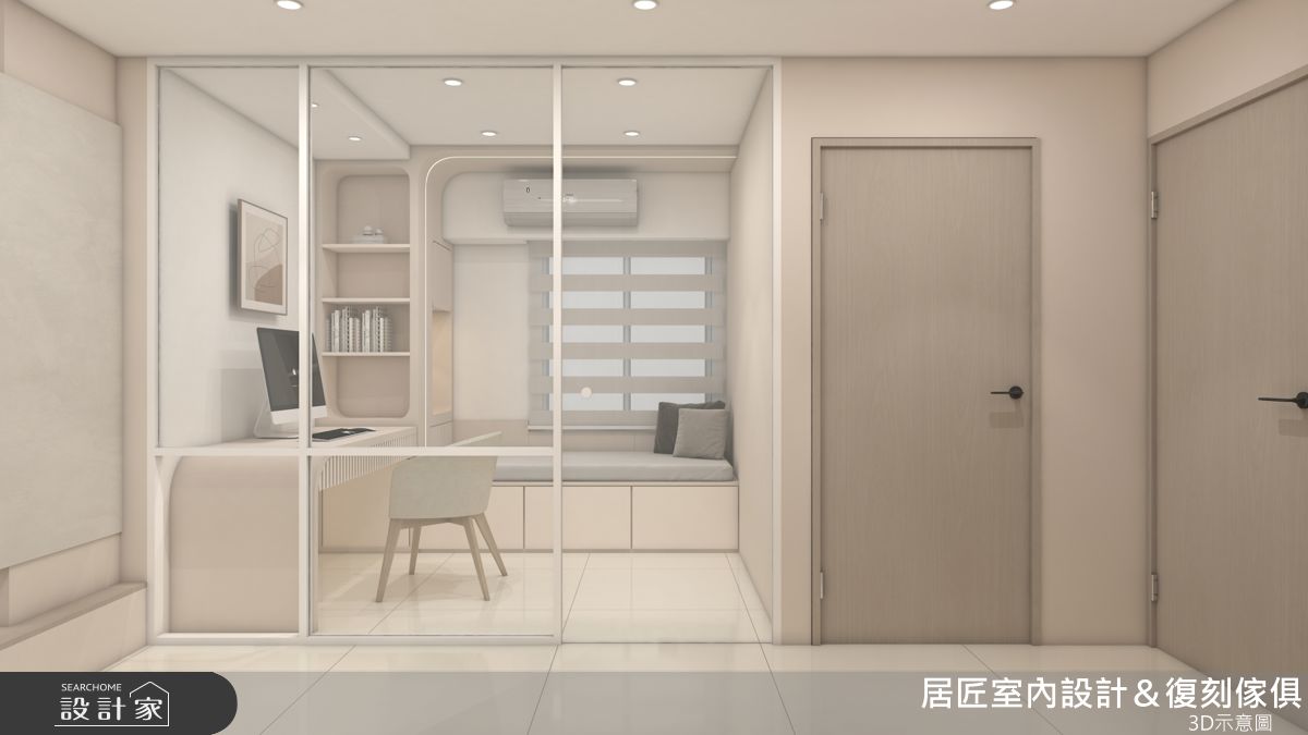 30坪老屋(16~30年)＿奶茶風書房案例圖片＿居匠室內設計＆復刻傢俱＿居匠_74之6