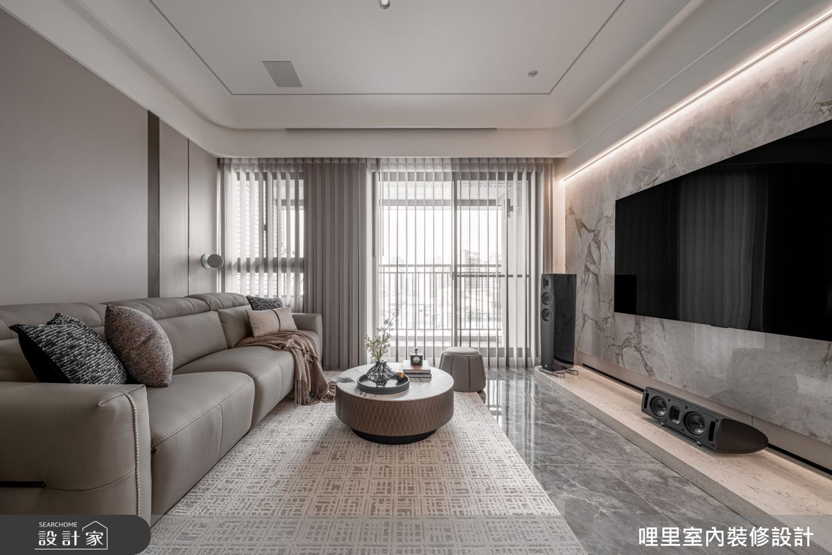 20坪預售屋＿現代風客廳案例圖片＿哩里室內裝修設計有限公司＿哩里_49.弧融無界之7