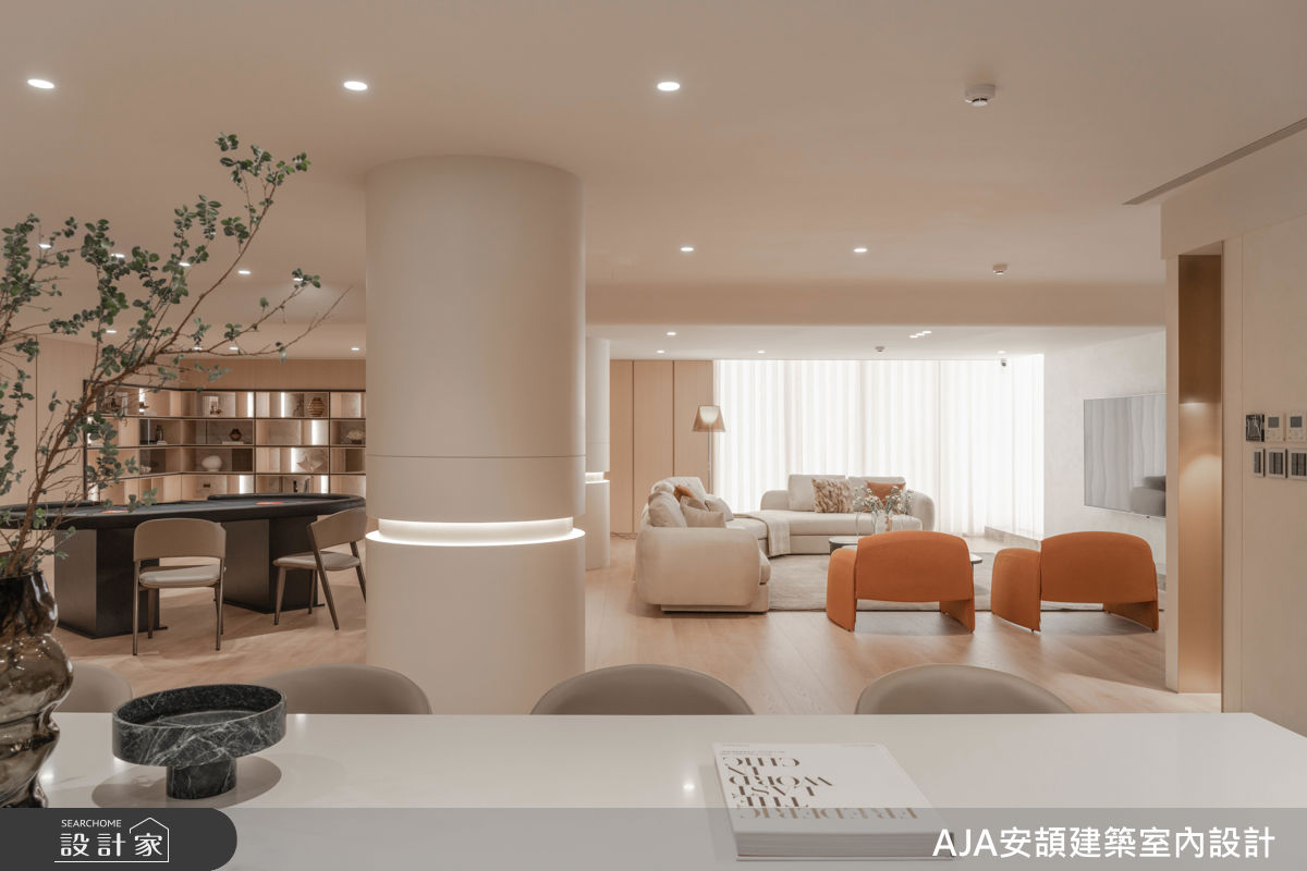 300坪毛胚屋＿現代風客廳餐廳案例圖片＿AJA安頡建築室內設計＿安頡_The Royal Village House|現代奢華透天別墅之5