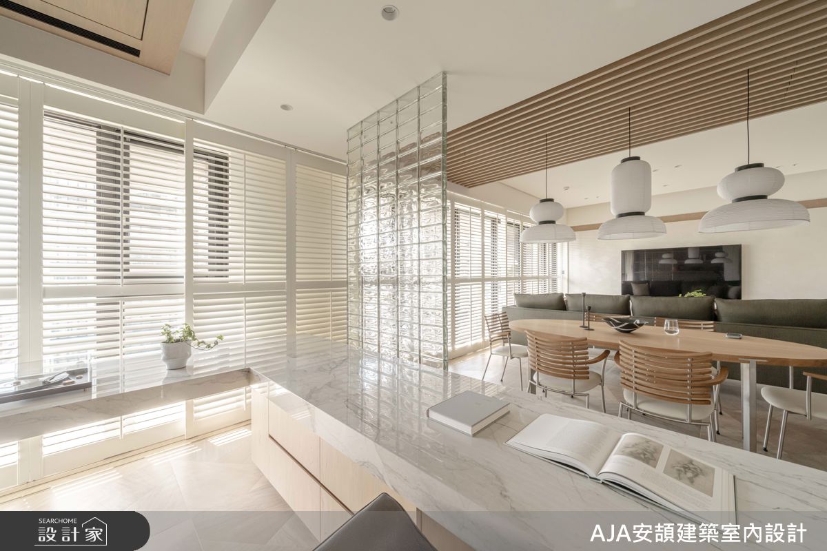 45坪新成屋(5年以下)＿現代風客廳餐廳書房案例圖片＿AJA安頡建築室內設計＿安頡_寶輝世紀莊園A1之13