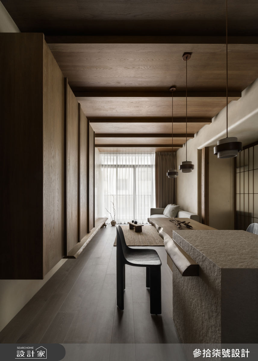 16坪新成屋(5年以下)＿侘寂風客廳餐廳中島案例圖片＿參拾柒號設計＿參拾柒號_64之4