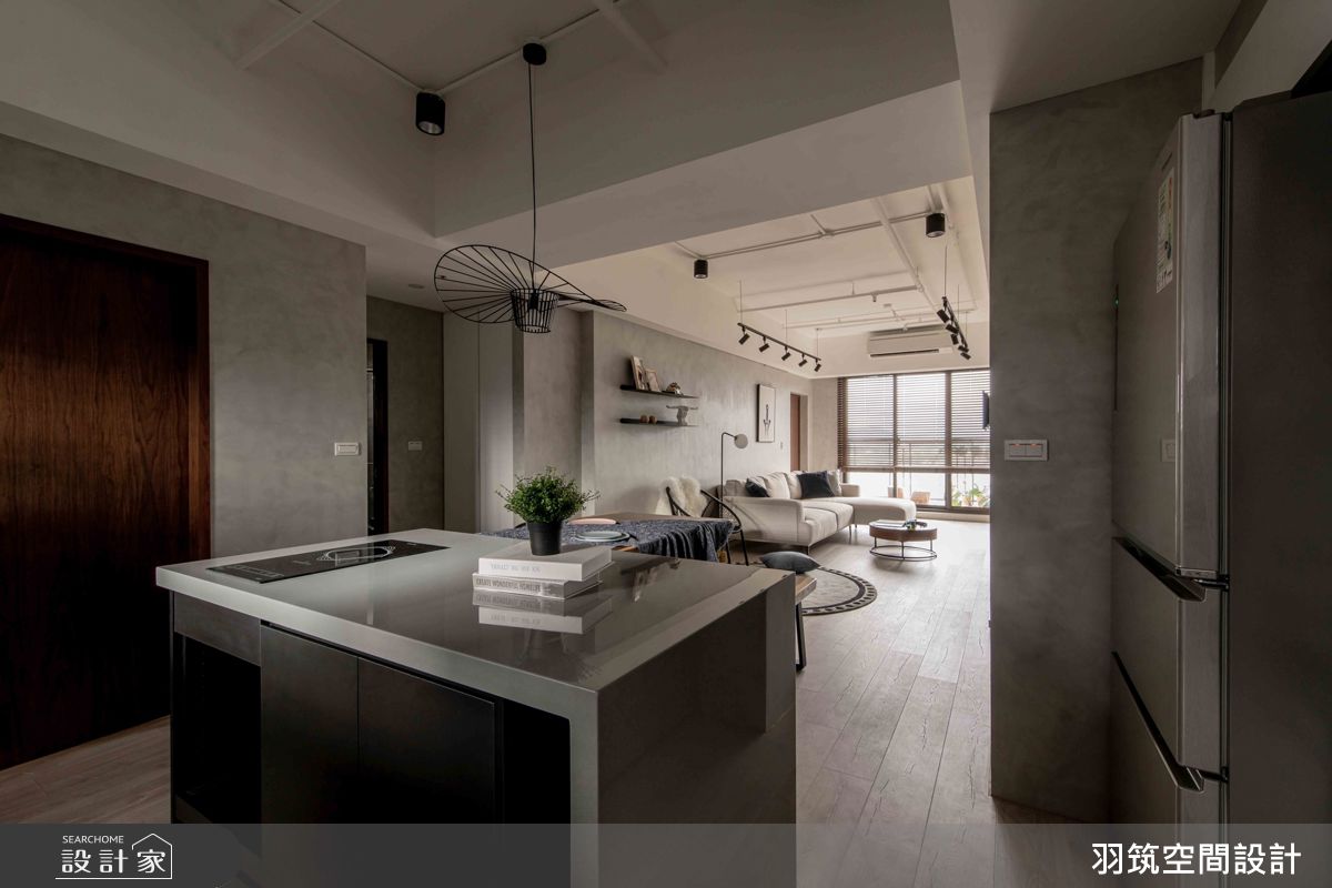 22坪新成屋(5年以下)＿工業風客廳中島案例圖片＿羽筑空間設計＿羽筑_37Sunny Q之10