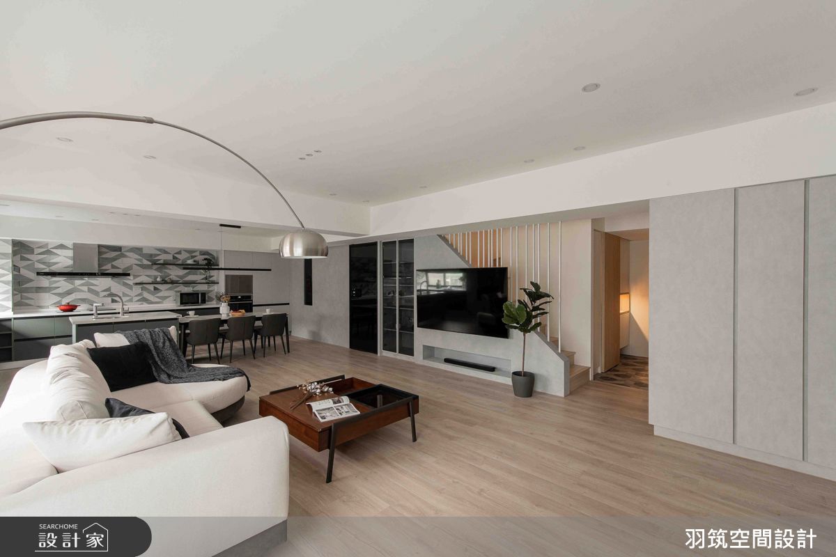 45坪老屋(16~30年)＿現代風玄關客廳餐廳廚房樓梯中島案例圖片＿羽筑空間設計＿羽筑_43椰城之13