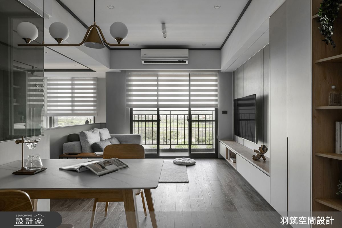 20坪新成屋(5年以下)＿現代風客廳餐廳陽台案例圖片＿羽筑空間設計＿羽筑_46悅佳蔚來之2