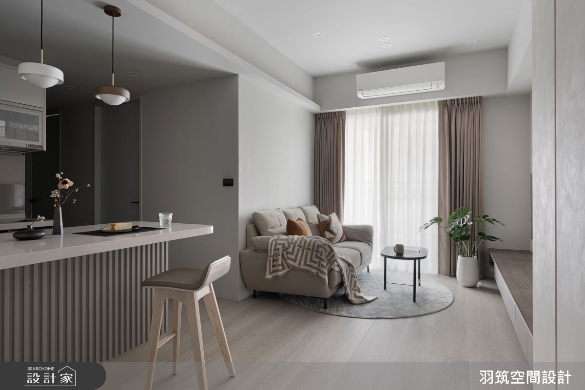 18坪新成屋(5年以下)＿北歐風客廳廚房吧檯案例圖片＿羽筑空間設計＿羽筑_56家悅美學-靜之1