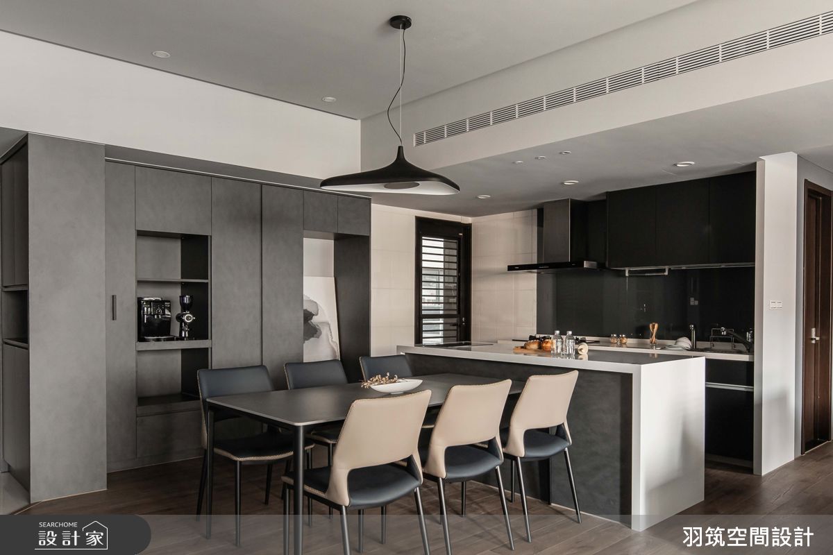 34坪中古屋(5~15年)＿現代風餐廳廚房中島案例圖片＿羽筑空間設計＿羽筑_57坤山鼎峰之5