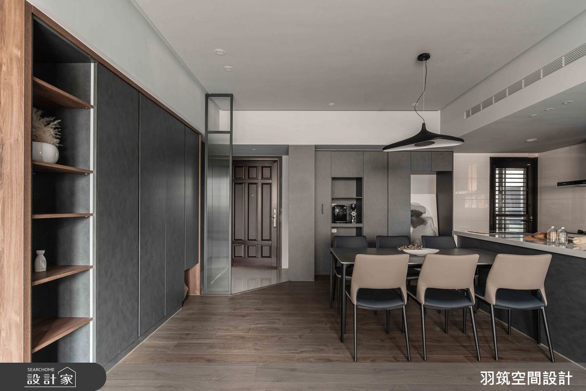 34坪中古屋(5~15年)＿現代風玄關餐廳廚房中島案例圖片＿羽筑空間設計＿羽筑_57坤山鼎峰之6